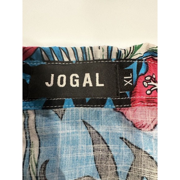 JOGAL Men's Short Sleeve Flower Casual Button Down Hawaiian Shirt‎ Floral XL - Picture 3 of 5